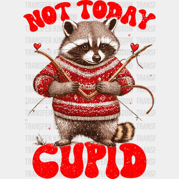 Not Today Cupid Sweater Raccoon - Valentine's Day DTF Transfer