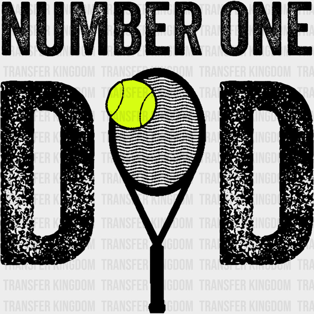 Number One Dad - Tennis DTF Transfers Adult Unisex - S & M (10’’) / Dark Color Design (See Imaging)