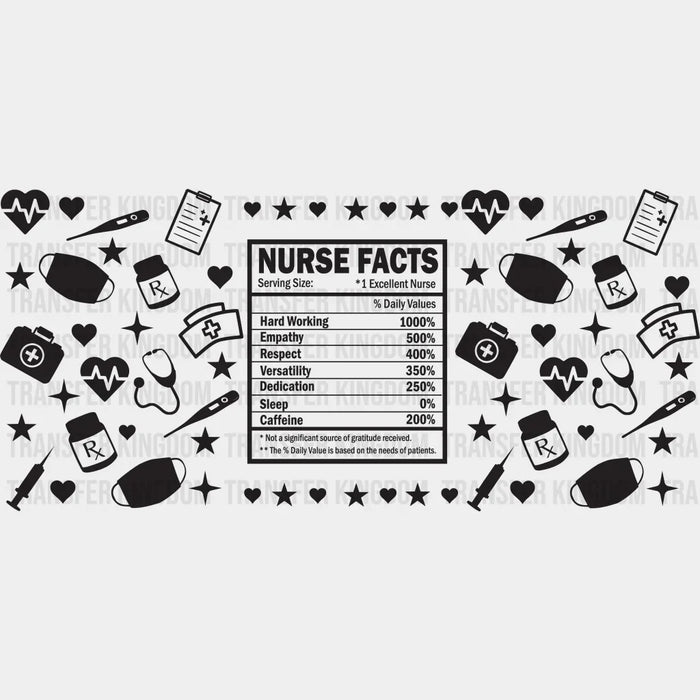 Nurse Facts - Nurse Cup Wrap UV Sticker Permanent UV DTF Decal