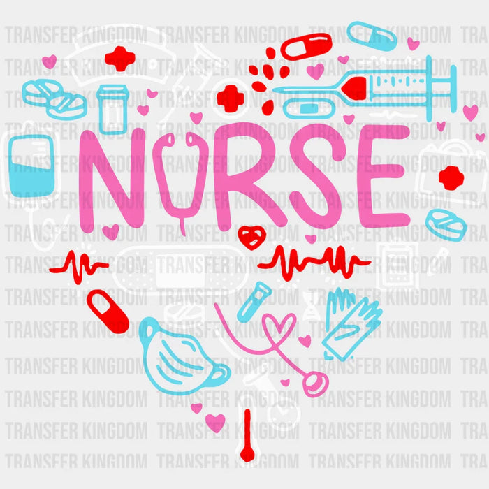 Nurse Heart Together Valentine's Day Design - DTF heat transfer