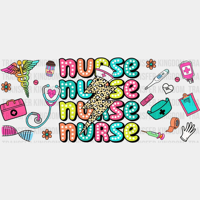 Nurse Lightning Bolt - Nurse Cup Wrap UV Sticker Permanent UV DTF Decal