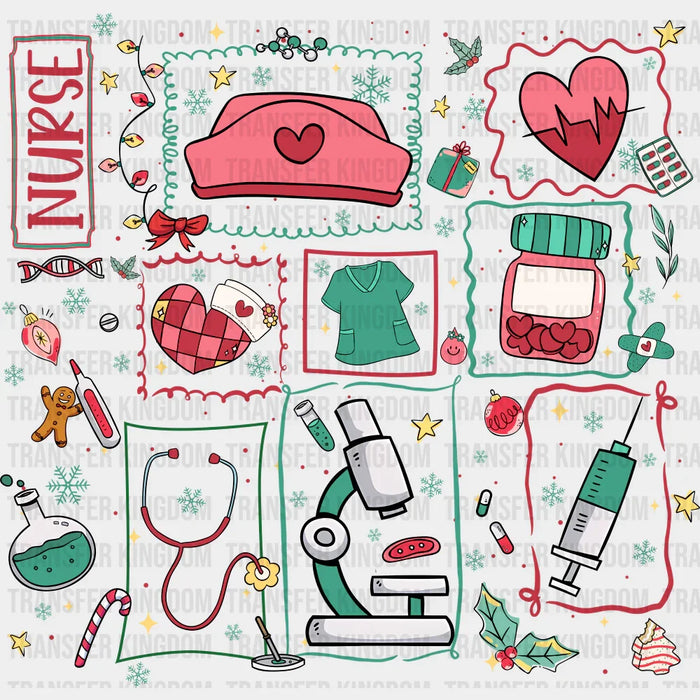 Nurse Red Green Teal - Nurse DTF Transfer