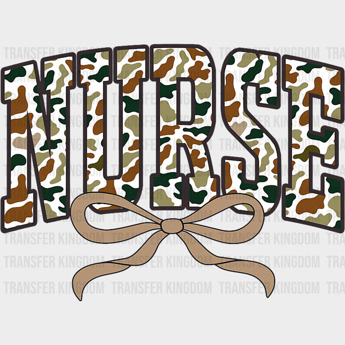 Nurse Ribbon, Camo Design - Registered Nurse DTF Transfers
