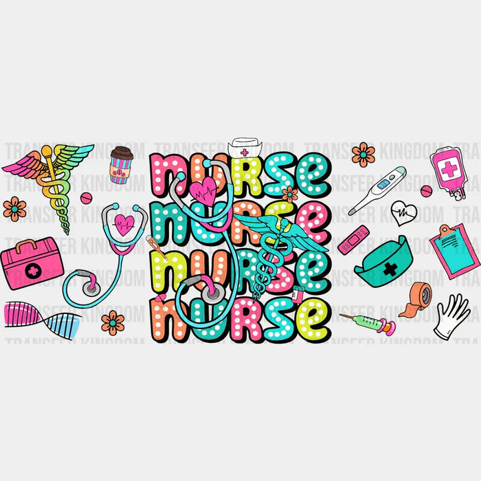 Nurse Stethoscope Design - Nurse Cup Wrap UV Sticker Permanent UV DTF Decal