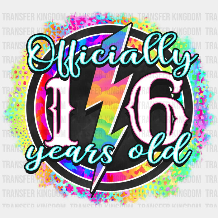 Officially 16 Years Old - Sweet 16 DTF Transfer