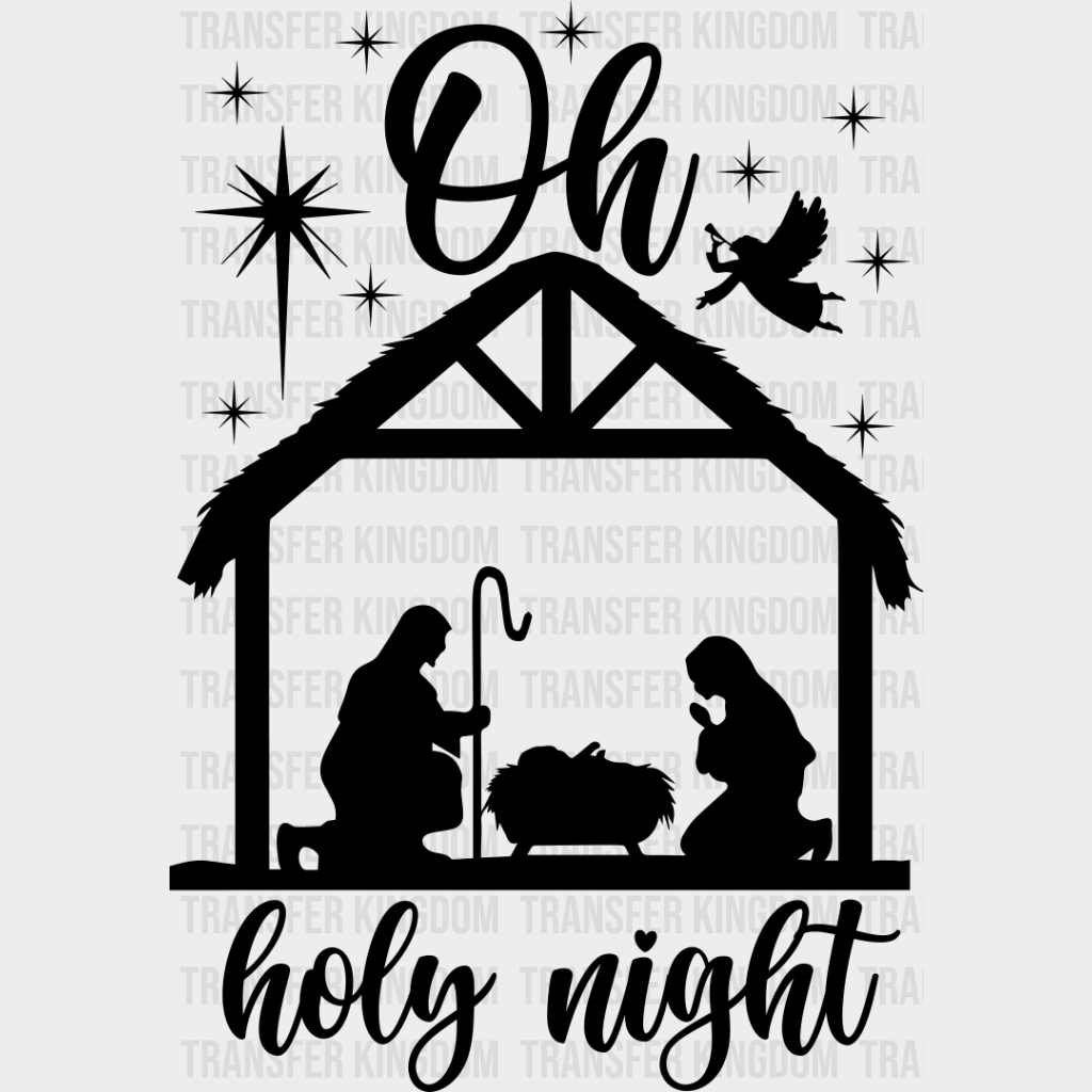 Oh Holy Night - Christianity Dtf Transfer Unisex S & M (10’’) / Dark Color Design See Imaging