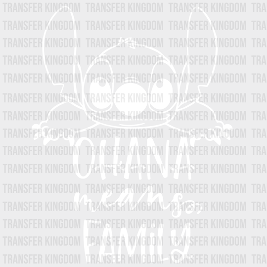 Ohana Means Family Disney Dtf Transfer Unisex - S & M (10’) / Light Color Design See Imaging