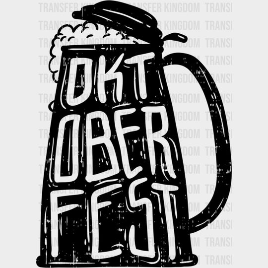 Oktoberfest Beer Stein B&W - Oktoberfest DTF Transfers Adult Unisex - S & M (10’’) / Dark Color Design (See Imaging)