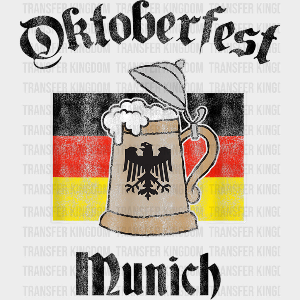 Oktoberfest Munich Beer Stein - Oktoberfest DTF Transfers Adult Unisex - S & M (10’’) / Dark Color Design (See Imaging)