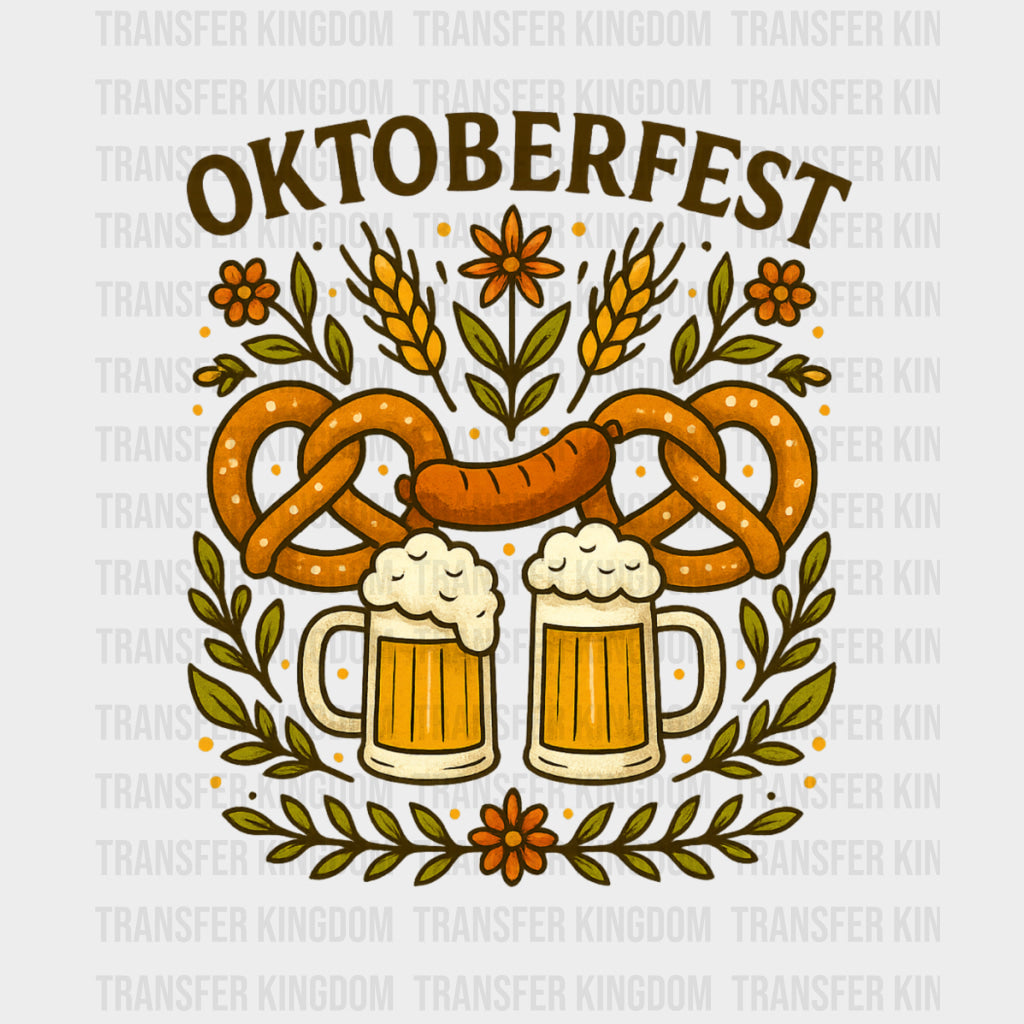 Oktoberfest Pretzels Beers & Sausage - Oktoberfest DTF Transfers