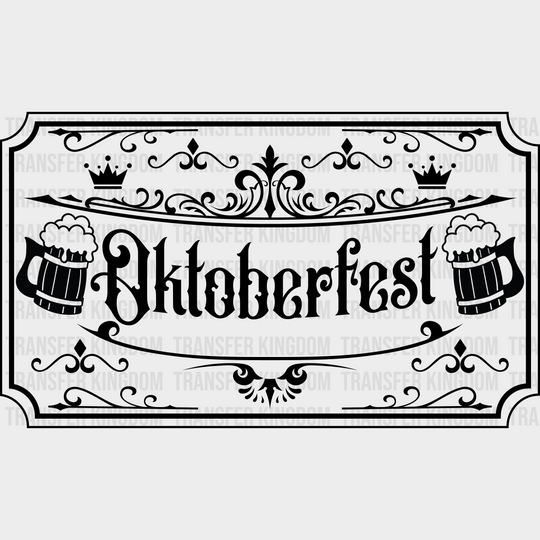 Oktoberfest Sign Design - Dtf Heat Transfer Unisex S & M (10’) / Dark Color (See Imaging)