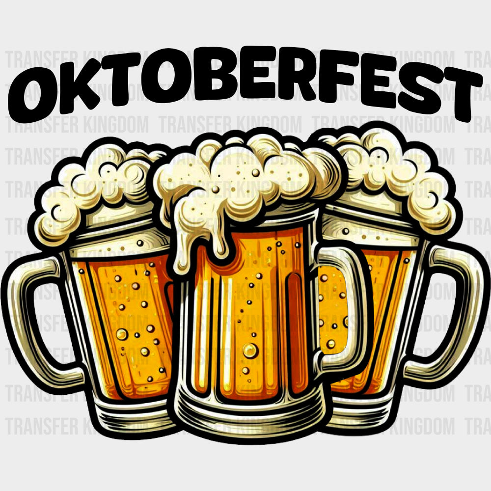 Oktoberfest Three Beers - Oktoberfest DTF Transfers Adult Unisex - S & M (10’’) / Dark Color Design (See Imaging)
