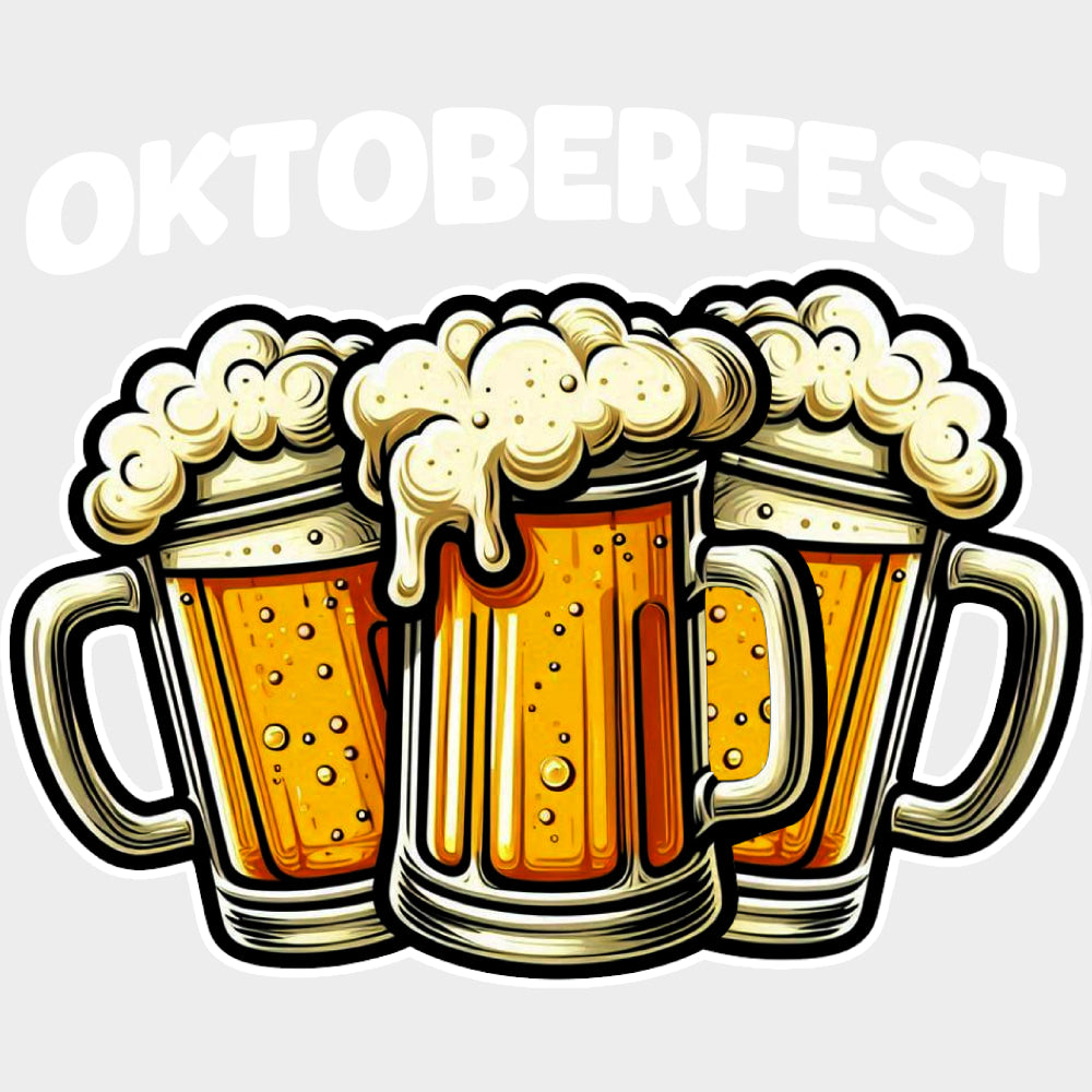 Oktoberfest Three Beers - Oktoberfest DTF Transfers Adult Unisex - S & M (10’’) / Light Color Design (See Imaging)