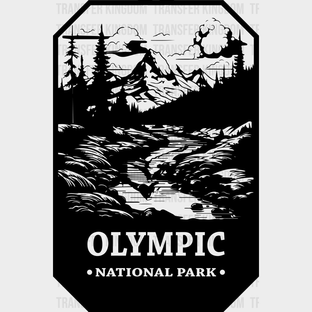 Olympic National Park Design - Parks Dtf Transfers Unisex S & M (10’) / Dark Color See Imaging