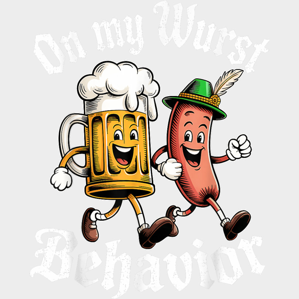 On My Wurst Behavior - Oktoberfest DTF Transfers Adult Unisex - S & M (10’’) / Light Color Design (See Imaging)
