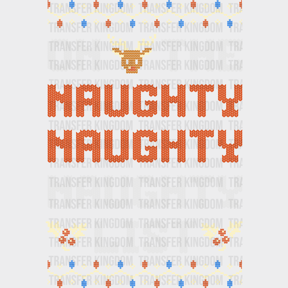 On The Naughty Naughty Naughty List - Christmas DTF Transfer