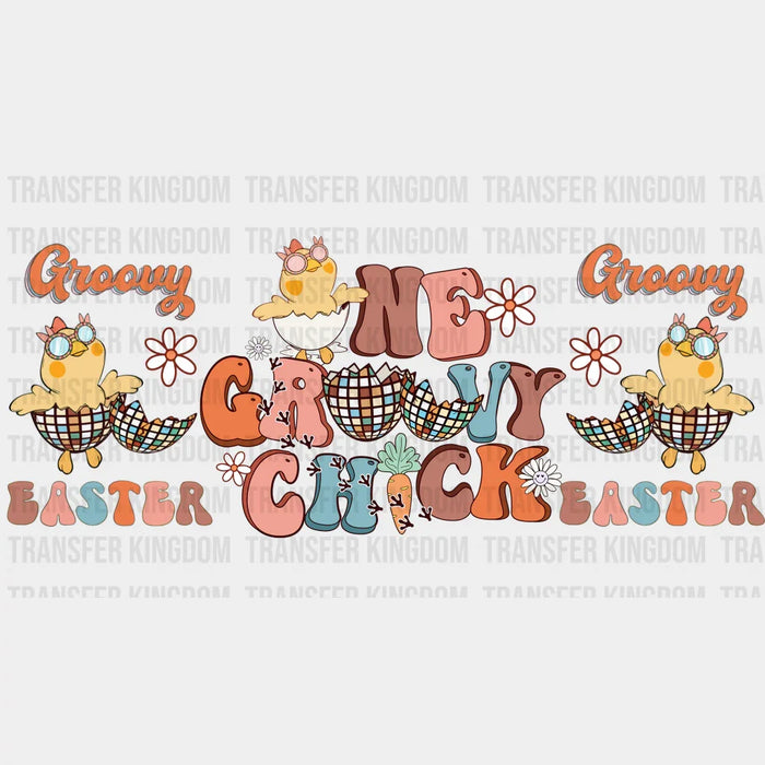 One Groovy Chick Easter UV DTF Transfer Cup Wrap UV DTF Sticker