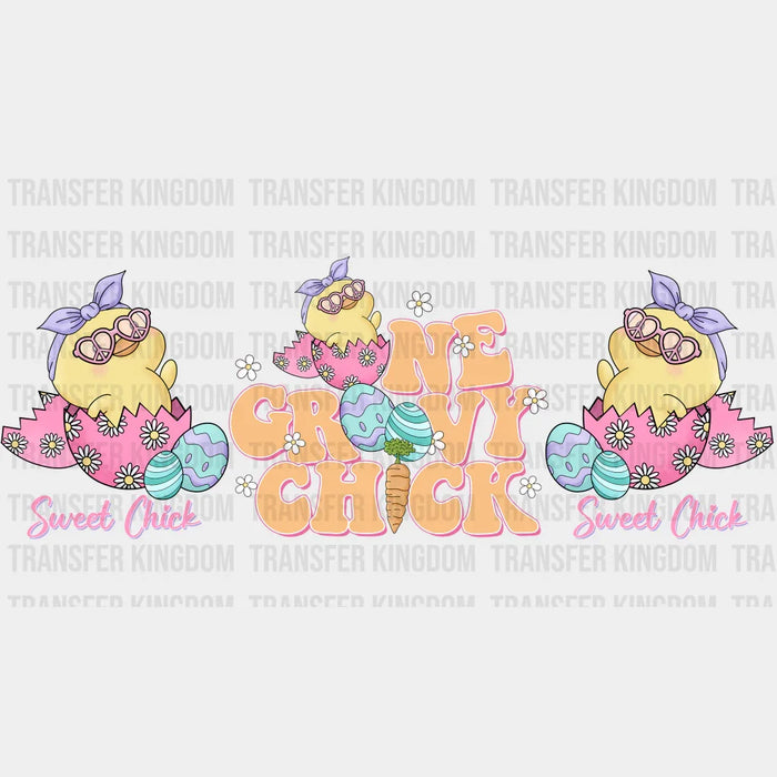 One Groovy Chick Saved Chick Easter UV DTF Transfer Cup Wrap UV DTF Sticker
