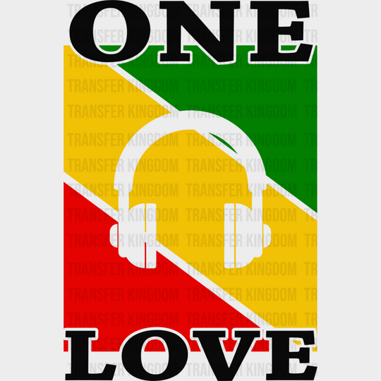 One Love - Singing Dtf Heat Transfer Unisex S & M (10’’) / Dark Color Design See Imaging