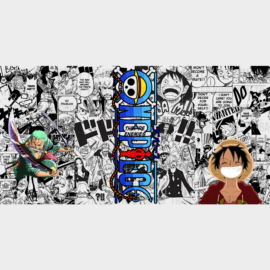 One Piece Monkey D. Luffy - Anime Cup Wrap Uv Sticker Permanent Dtf Decal