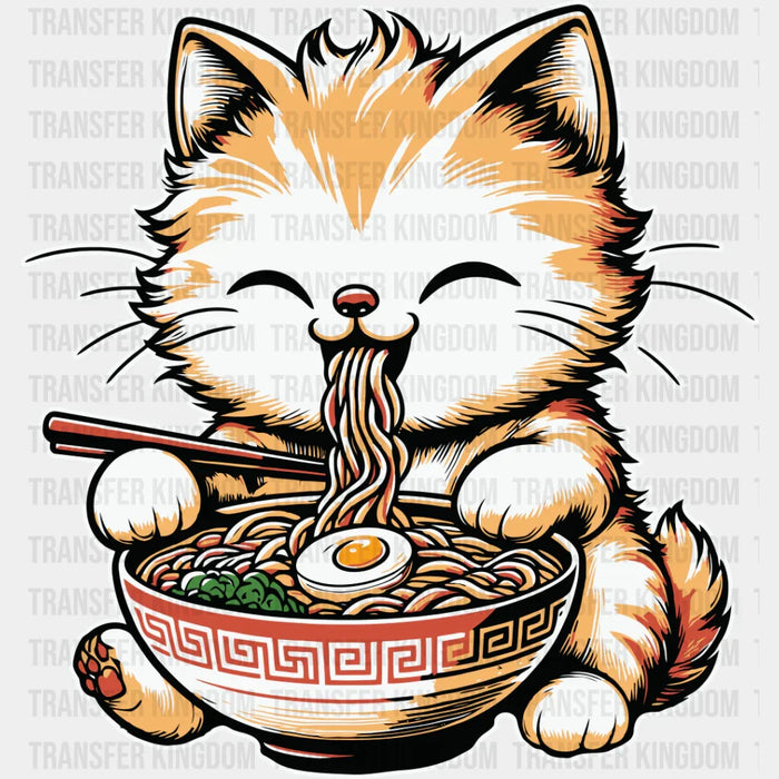 Orange Cat Ramen Design - Cats Iron On DTF Transfer