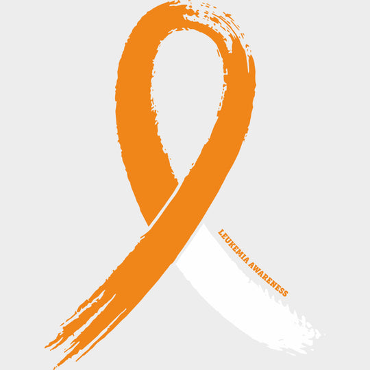 Orange Leukemia Awareness Ribbon - Leukemia DTF Transfers Adult Unisex - S & M (10’’) / Light Color Design (See Imaging)
