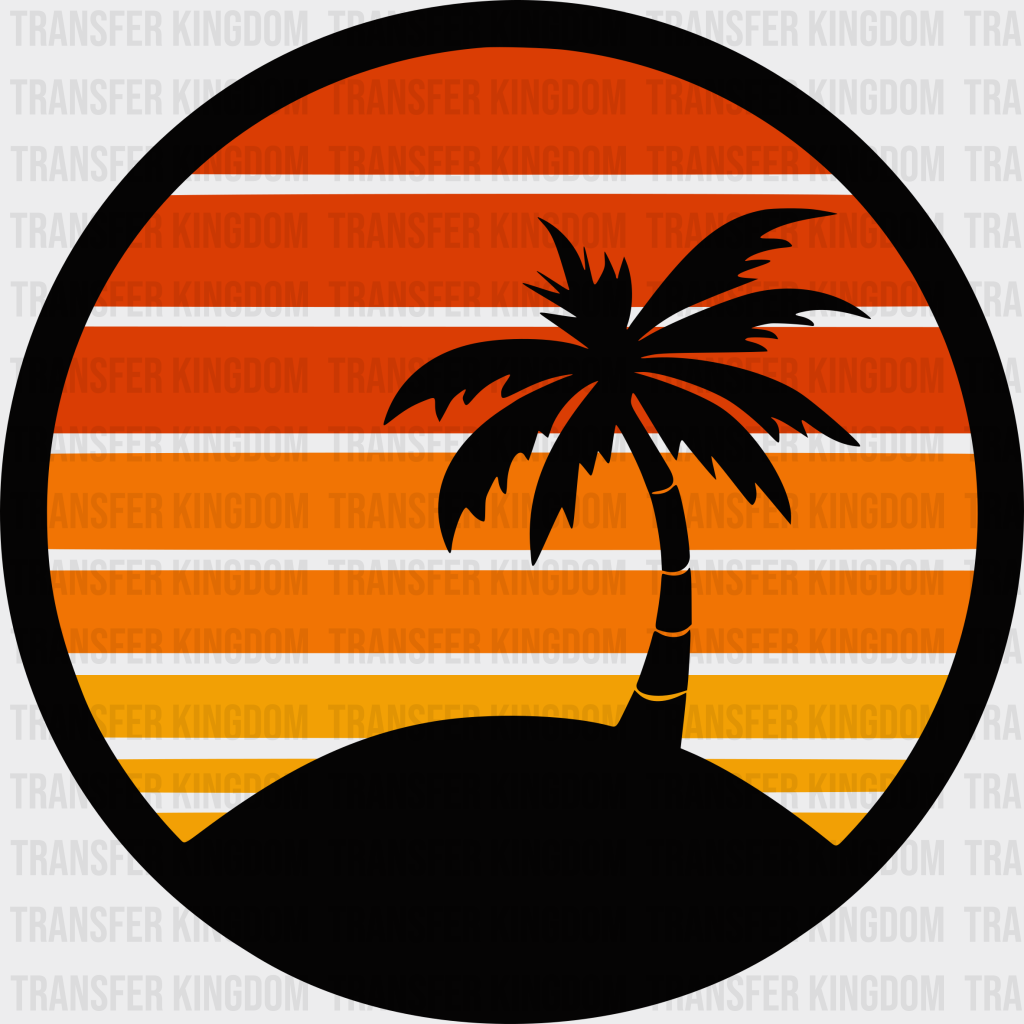 Orange Palm Tree Summer Uv Dtf Transfer Cup Wrap Sticker