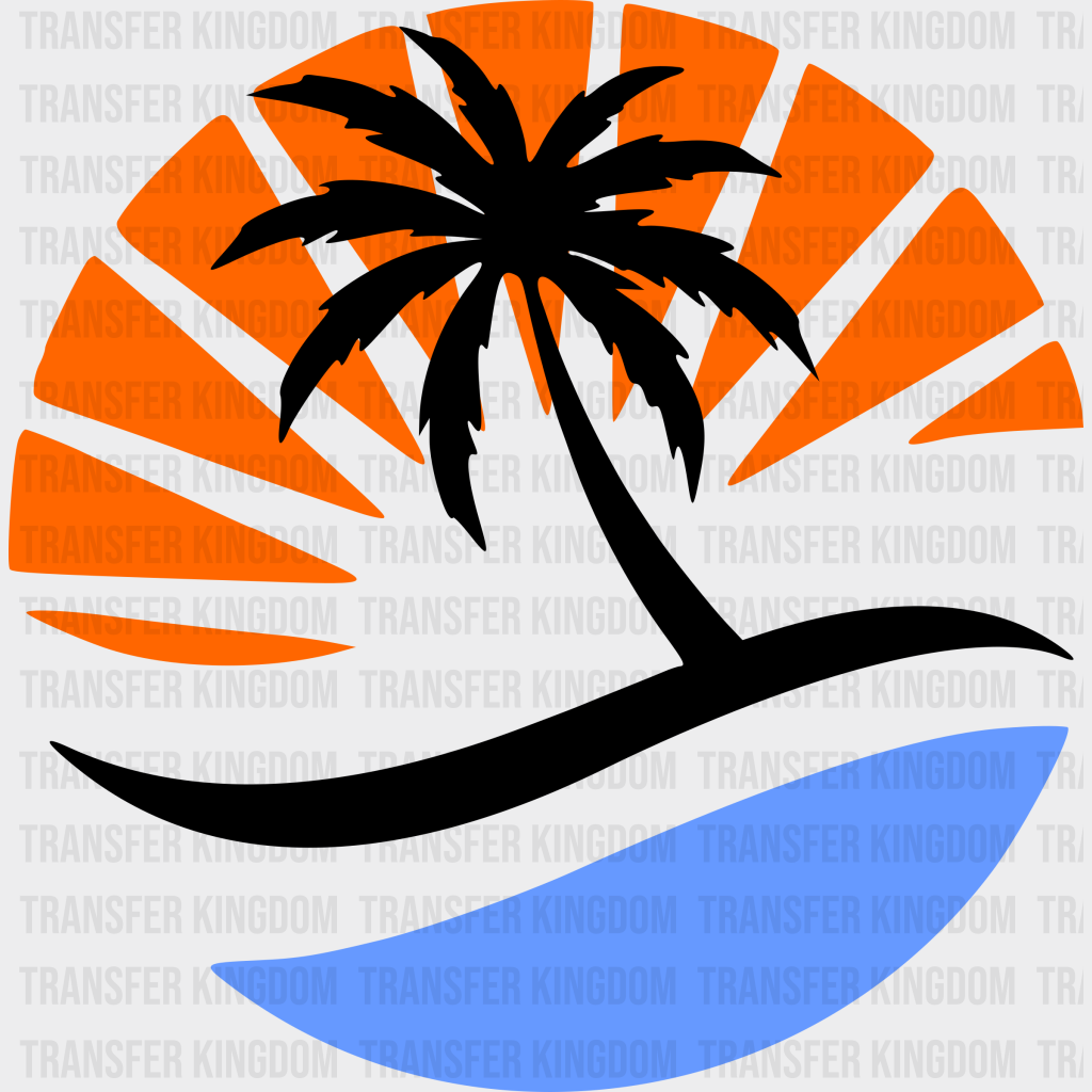 Orange Palm Tree Summer Uv Dtf Transfer Cup Wrap Sticker