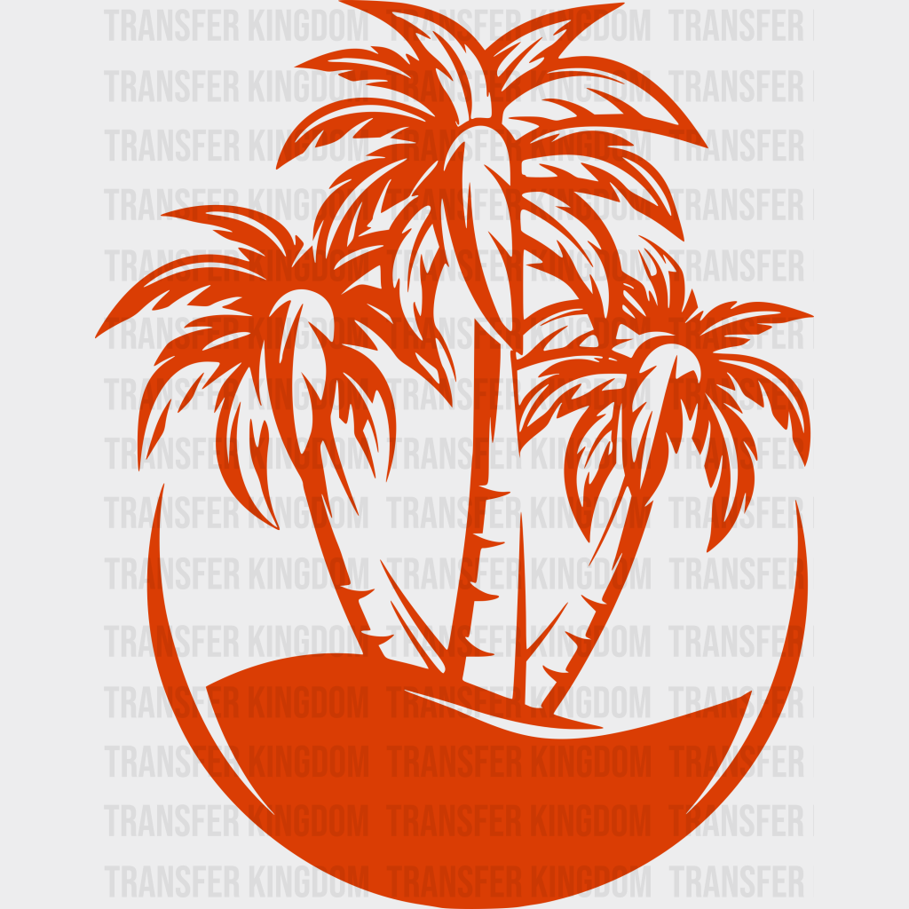 Orange Palm Trees Summer Uv Dtf Transfer Cup Wrap Sticker