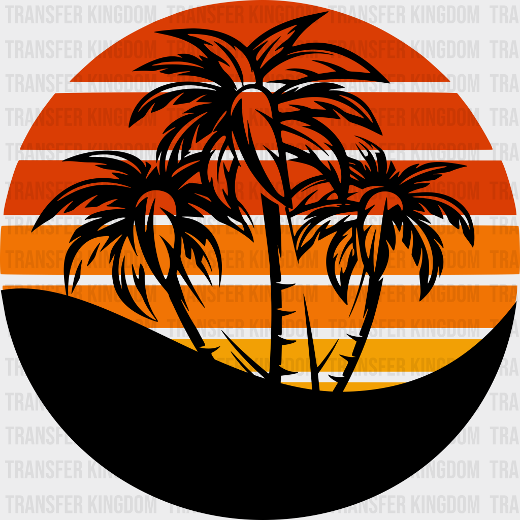 Orange Palm Trees Summer Uv Dtf Transfer Cup Wrap Sticker