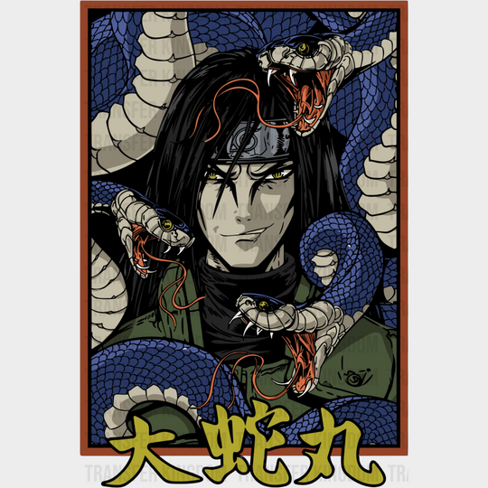 Orochimaru Snakes Design - Naruto Iron On Dtf Transfer