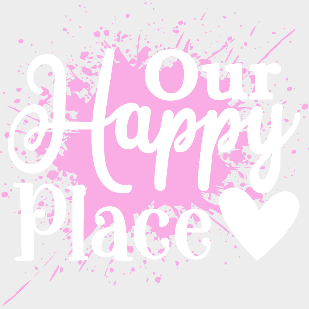 Our Happy Place Purple Splash - Family DTF Transfers Adult Unisex - S & M (10’’) / Light Color Design (See Imaging)