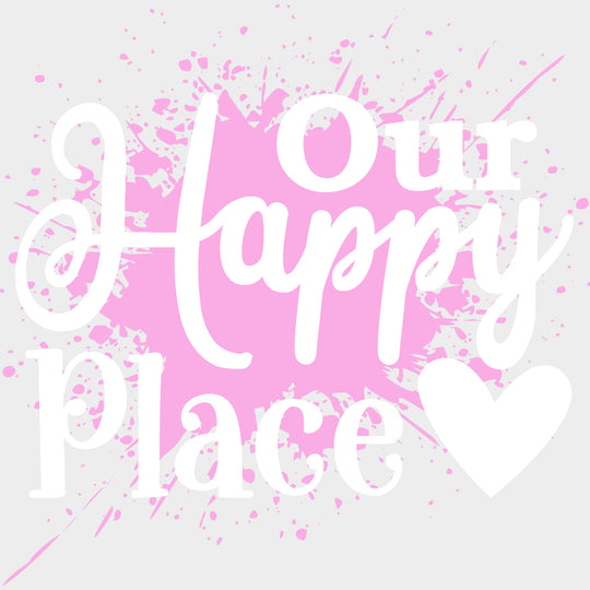 Our Happy Place Purple Splash - Family DTF Transfers Adult Unisex - S & M (10’’) / Light Color Design (See Imaging)
