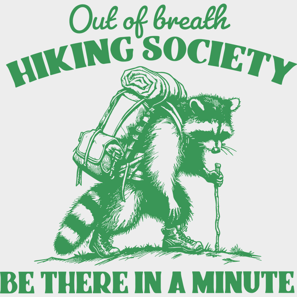 Out Of Breath Hiking Society - Hiking DTF Transfers - Adult Unisex - S & M (10’’) / Light Color Design (See Imaging)