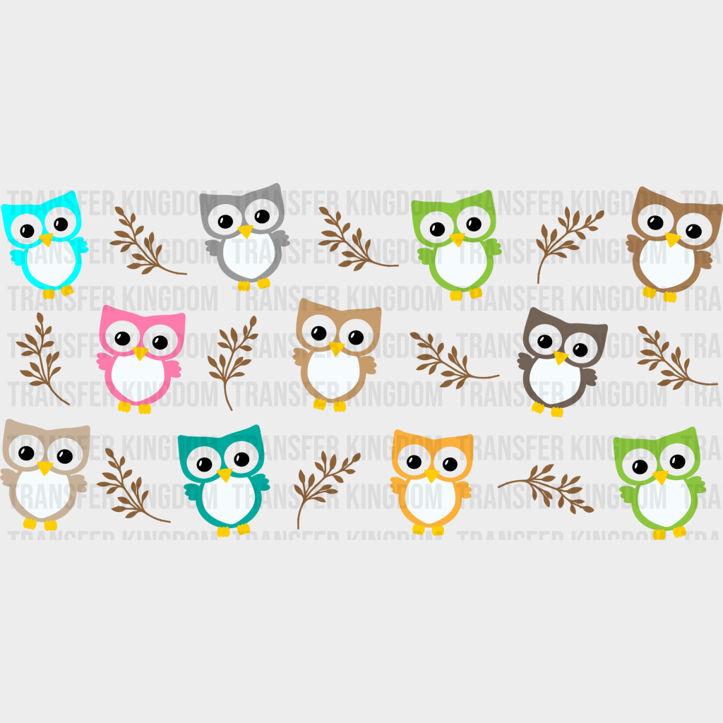 Owls Uv Dtf Transfer Cup Wrap Sticker