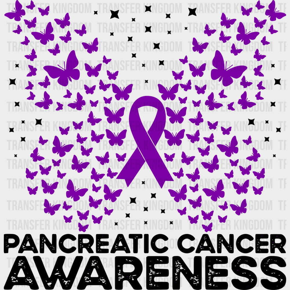 Pancreatic Cancer Awareness Butterflies - Pancreatic Cancer DTF Transfers - Adult Unisex - S & M (10’’) / Dark Color