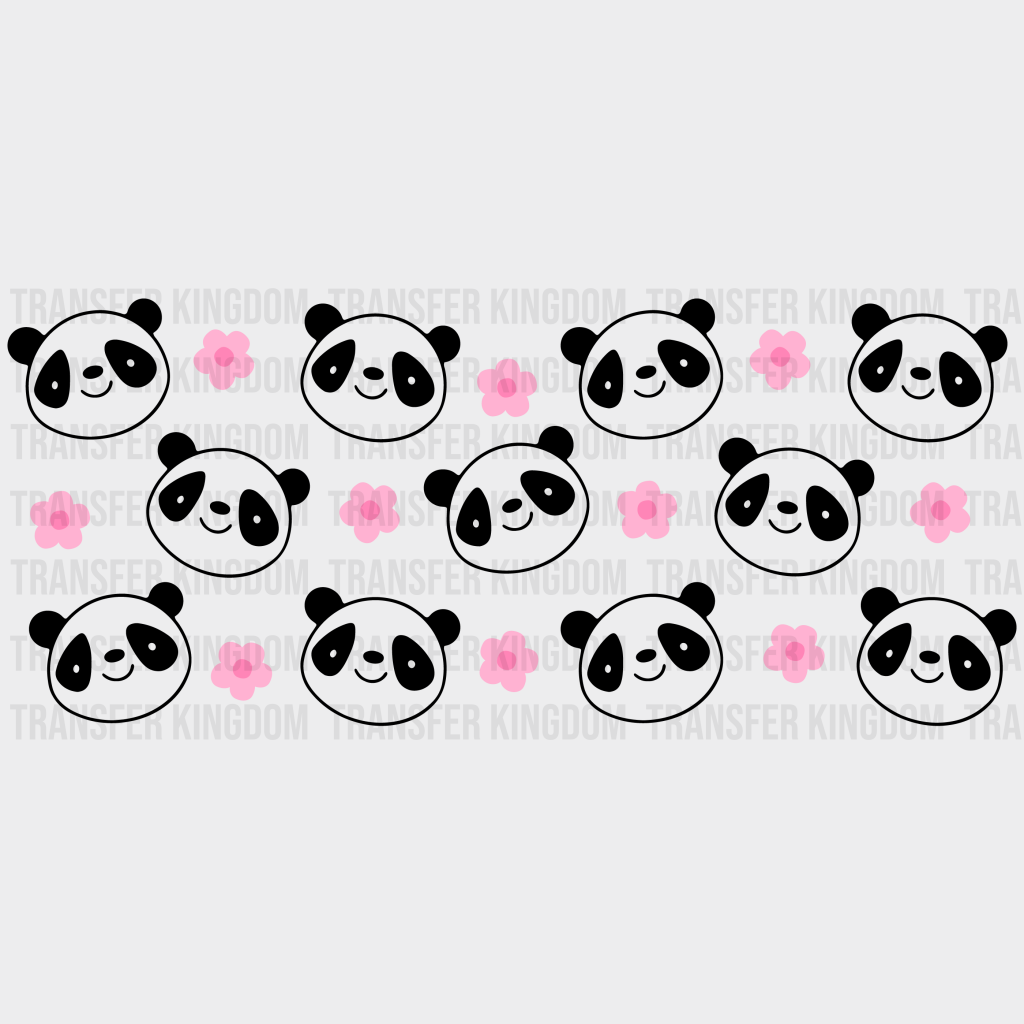 Pandas Uv Dtf Transfer Cup Wrap Sticker