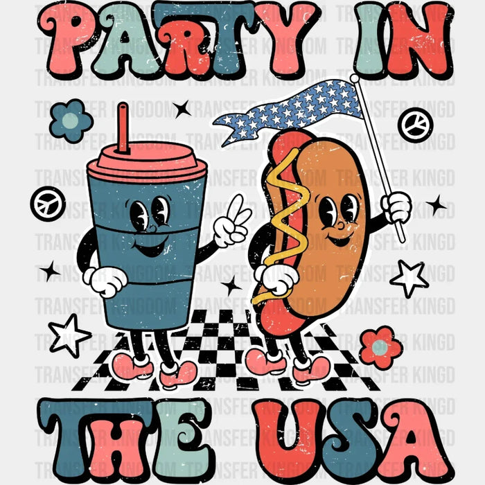 Party In The USA Checkered Design - 4th Of July DTF Transfer