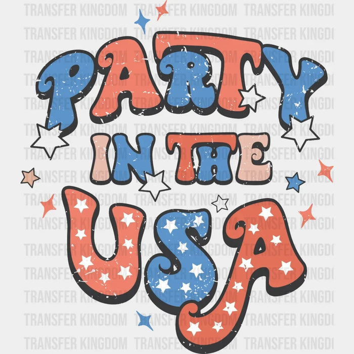 Party In The USA Retro Stars - 4th Of July DTF Transfer