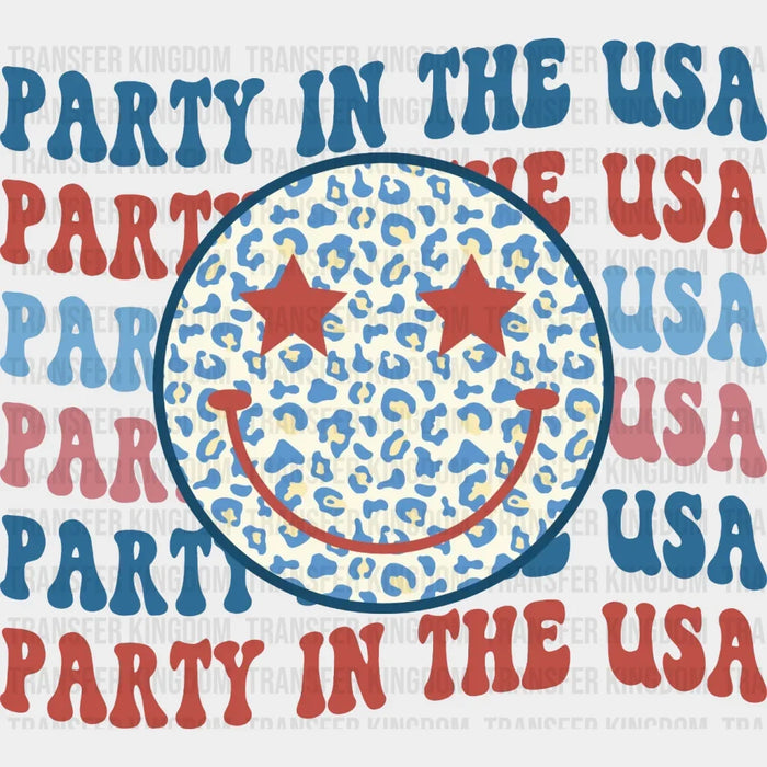Party In The USA Smiley - 4th Of July DTF Transfer