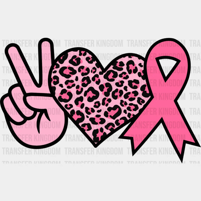 Peace Heart Ribbon - Cancer DTF Transfer