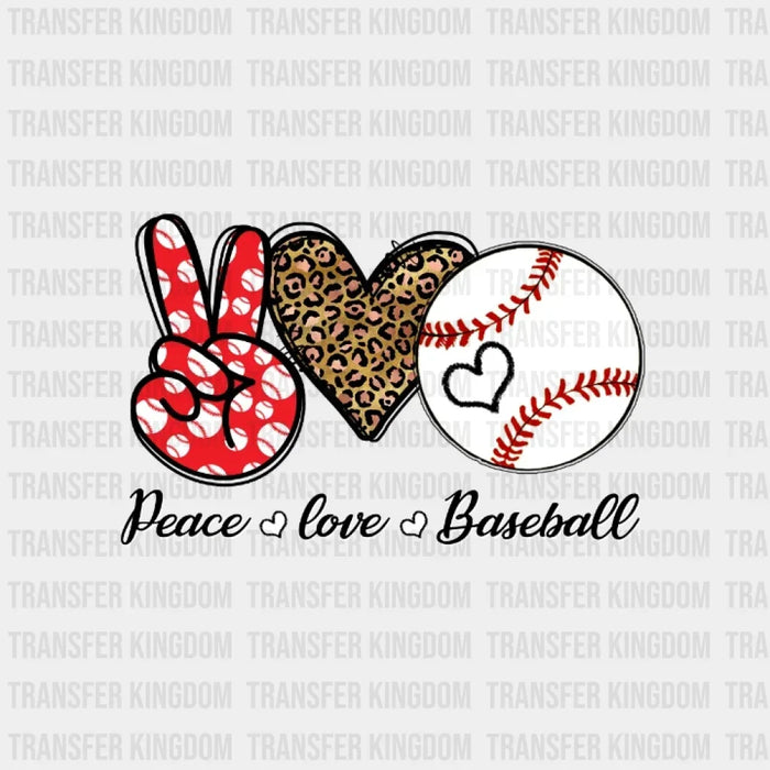 Peace Love Baseball Leopard DTF Transfer
