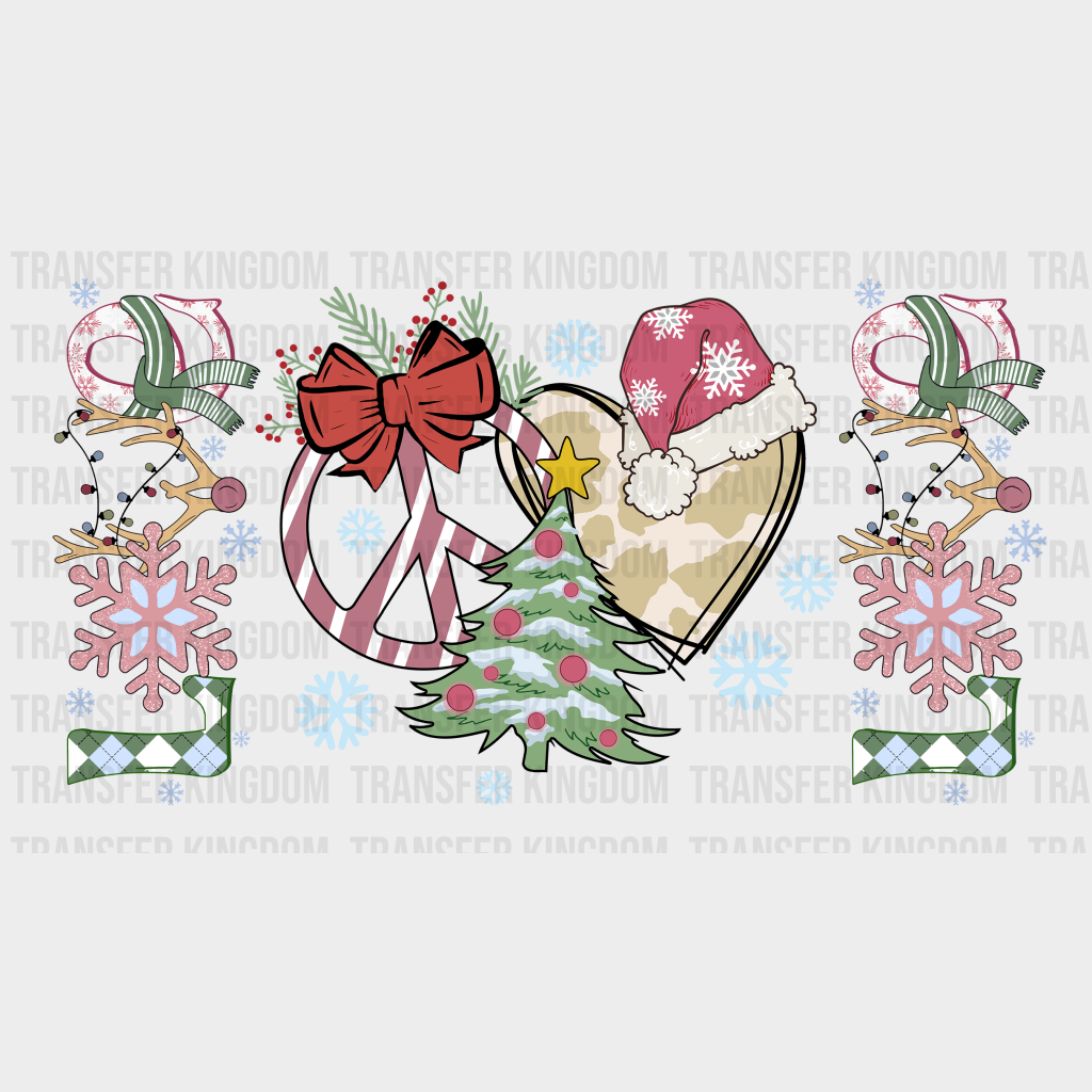 Peace Love Christmas Uv Dtf Wrap - Uv Dtf Transfer