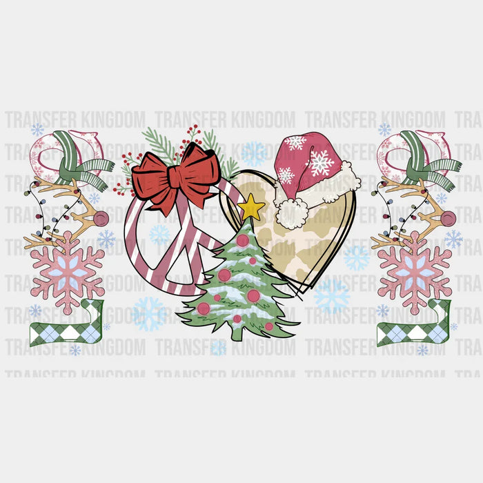 PEACE LOVE CHRISTMAS Uv Dtf Wrap - UV DTF TRANSFER