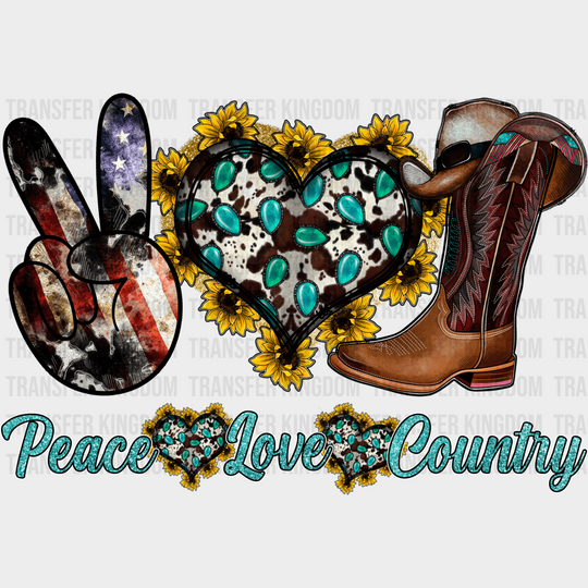 Peace Love Country - Farm Animals Iron On Dtf Transfer