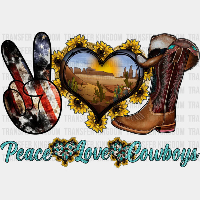 Peace Love Cowboys - Farm Animals Iron On DTF Transfer