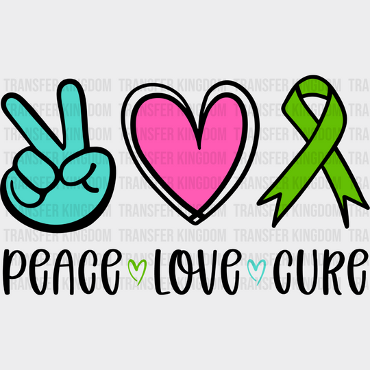 Peace Love Cure - Metastatic Breast Cancer Dtf Transfer Unisex S & M (10’’) / Dark Color Design