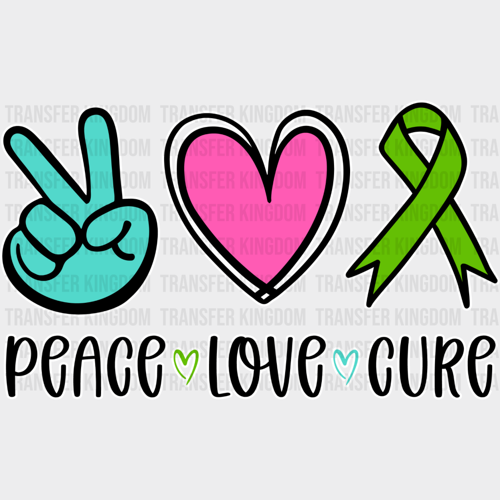 Peace Love Cure - Metastatic Breast Cancer Dtf Transfer Unisex S & M (10’’) / Light Color