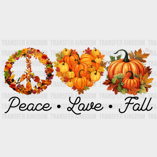 Peace Love Fall - Cup Wrap Uv Sticker Permanent Dtf Decal