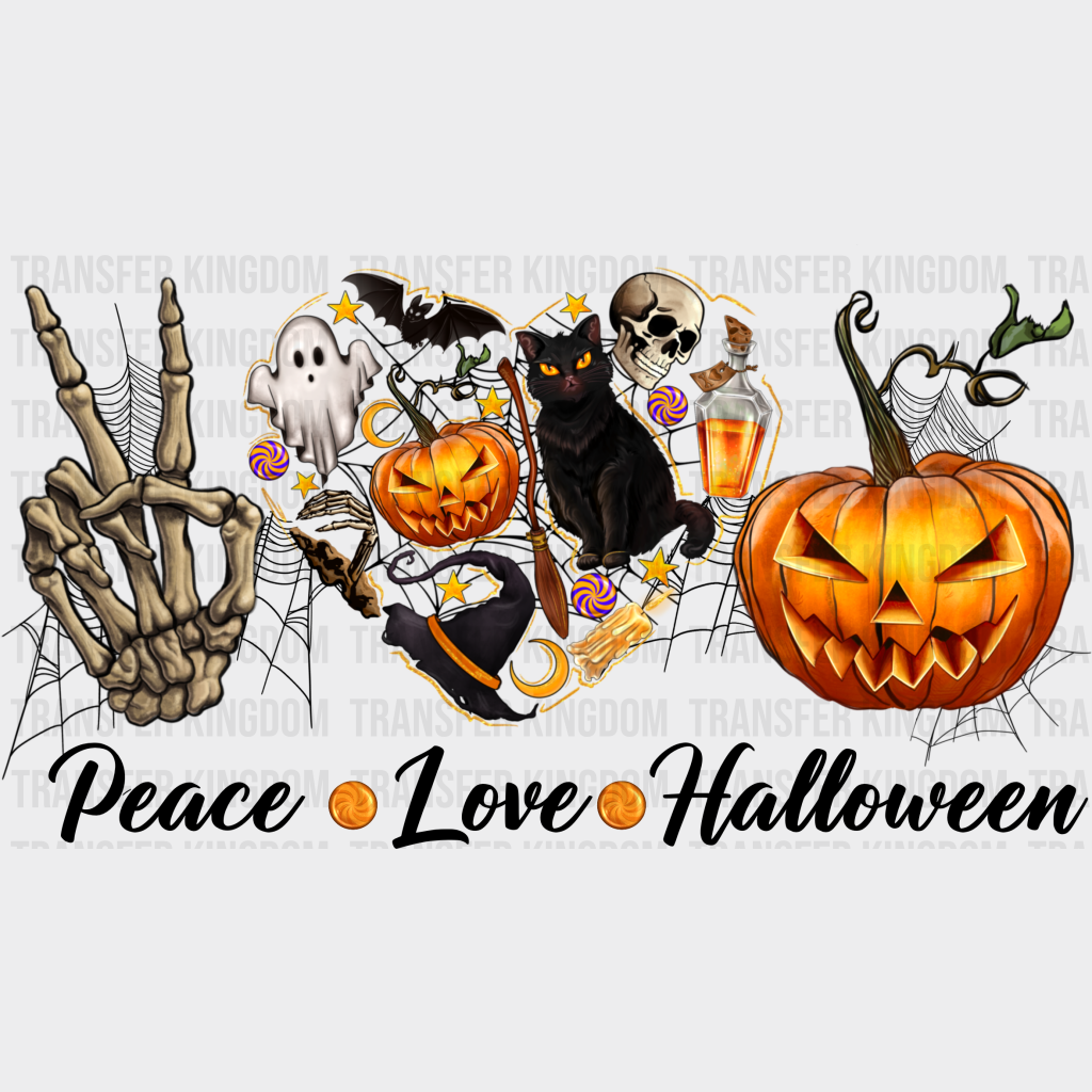 Peace Love Halloween - Dtf Heat Transfer